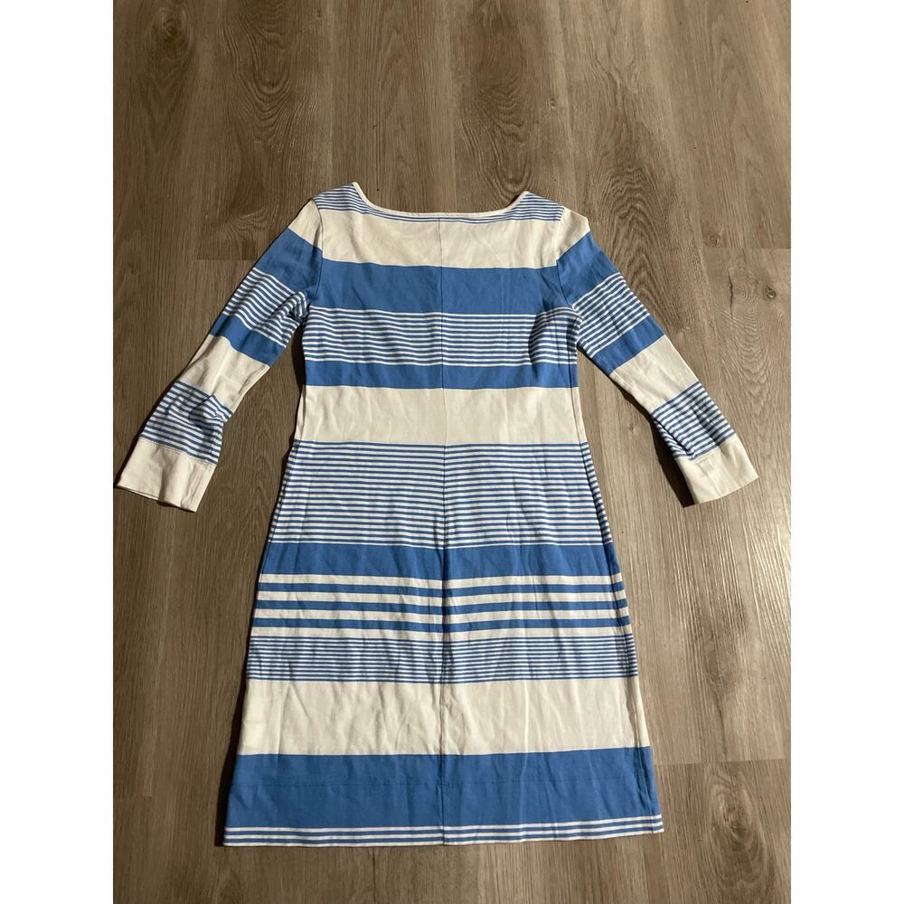Lilly Pulitzer Marlowe T-shirt Dress Blue White Stripe Size XS Long Sleeve